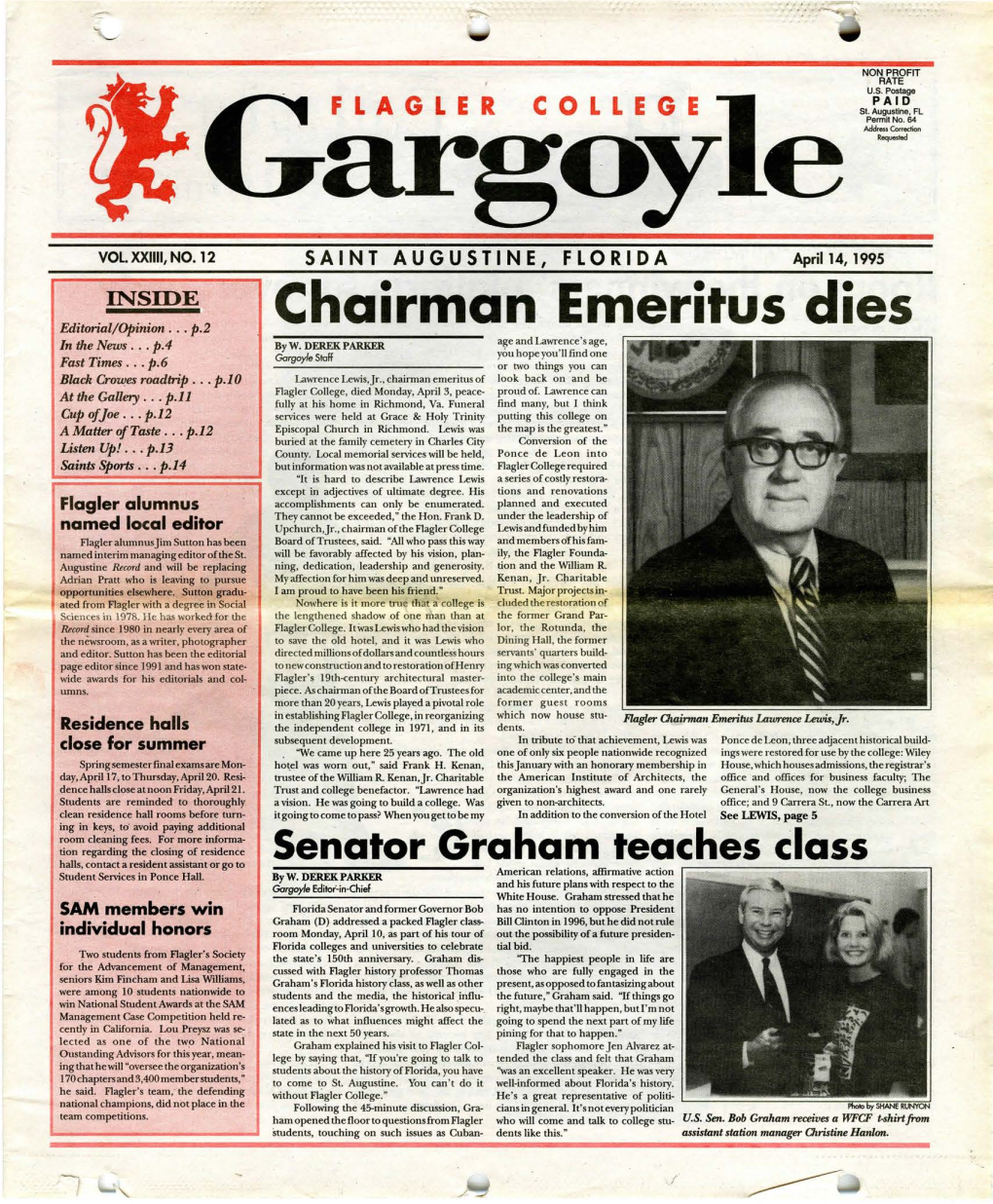 Chairman Emeritus Dies Editorial/Opinion