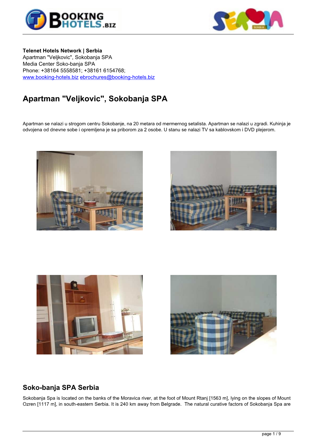 Apartman Veljkovic, Sokobanja