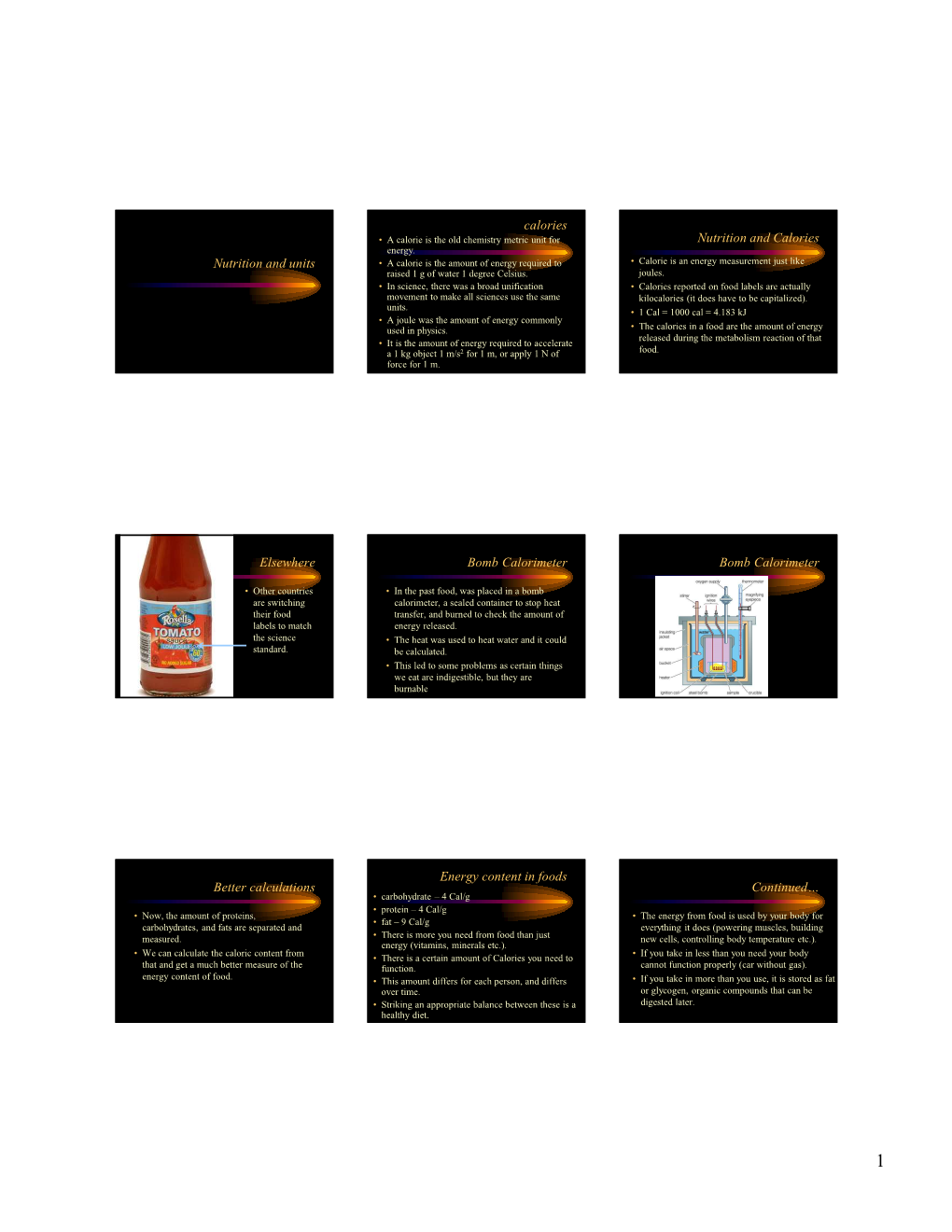 Nutrition and Units Calories Nutrition and Calories Elsewhere Bomb