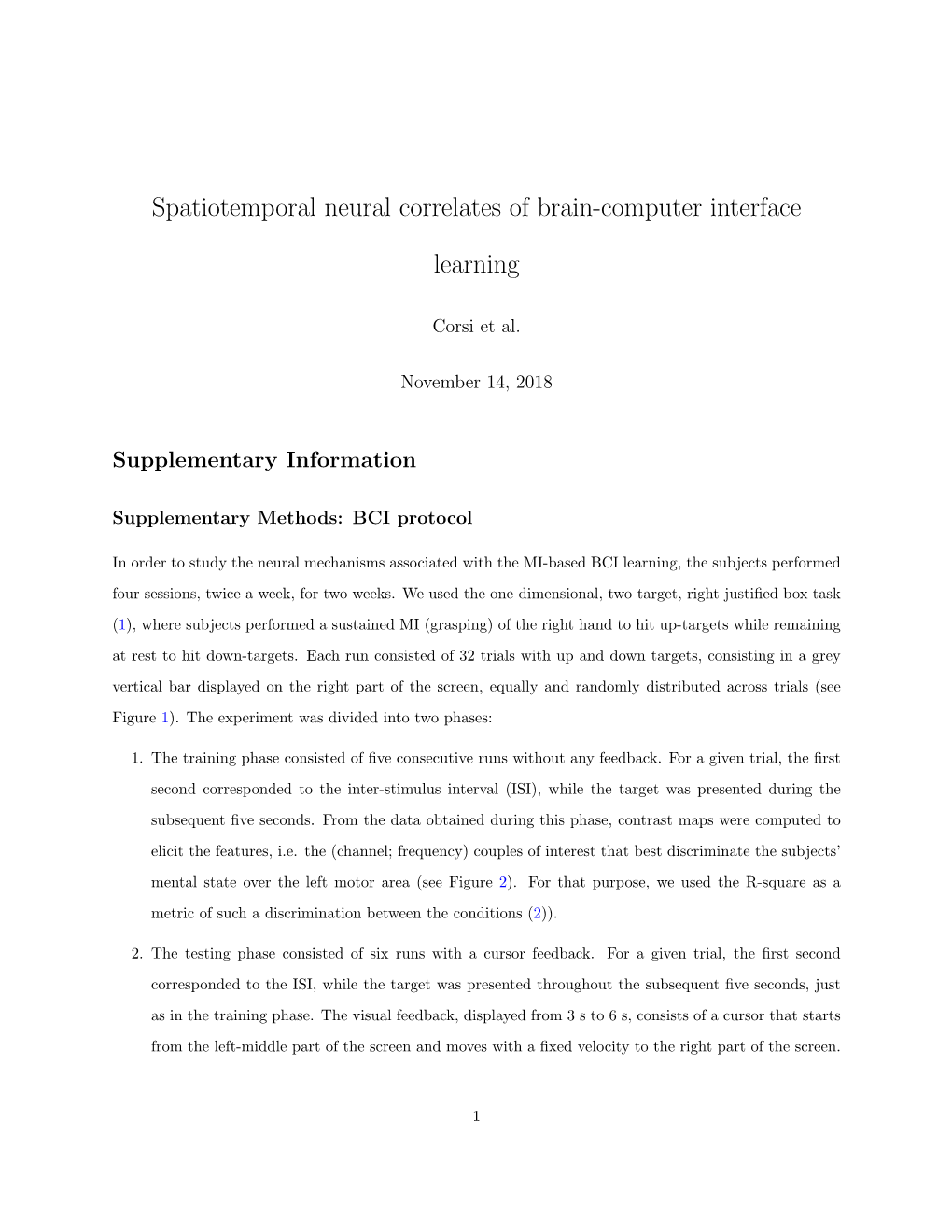 Spatiotemporal Neural Correlates of Brain-Computer Interface