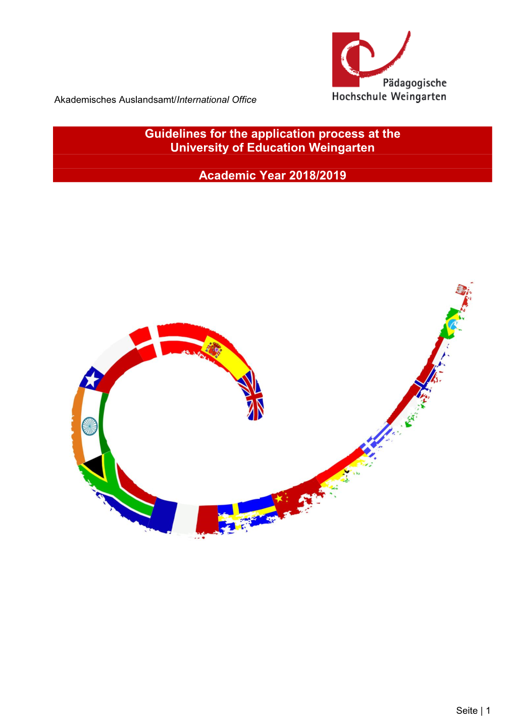 Guidelines for the Application Process at the University of Education Weingarten