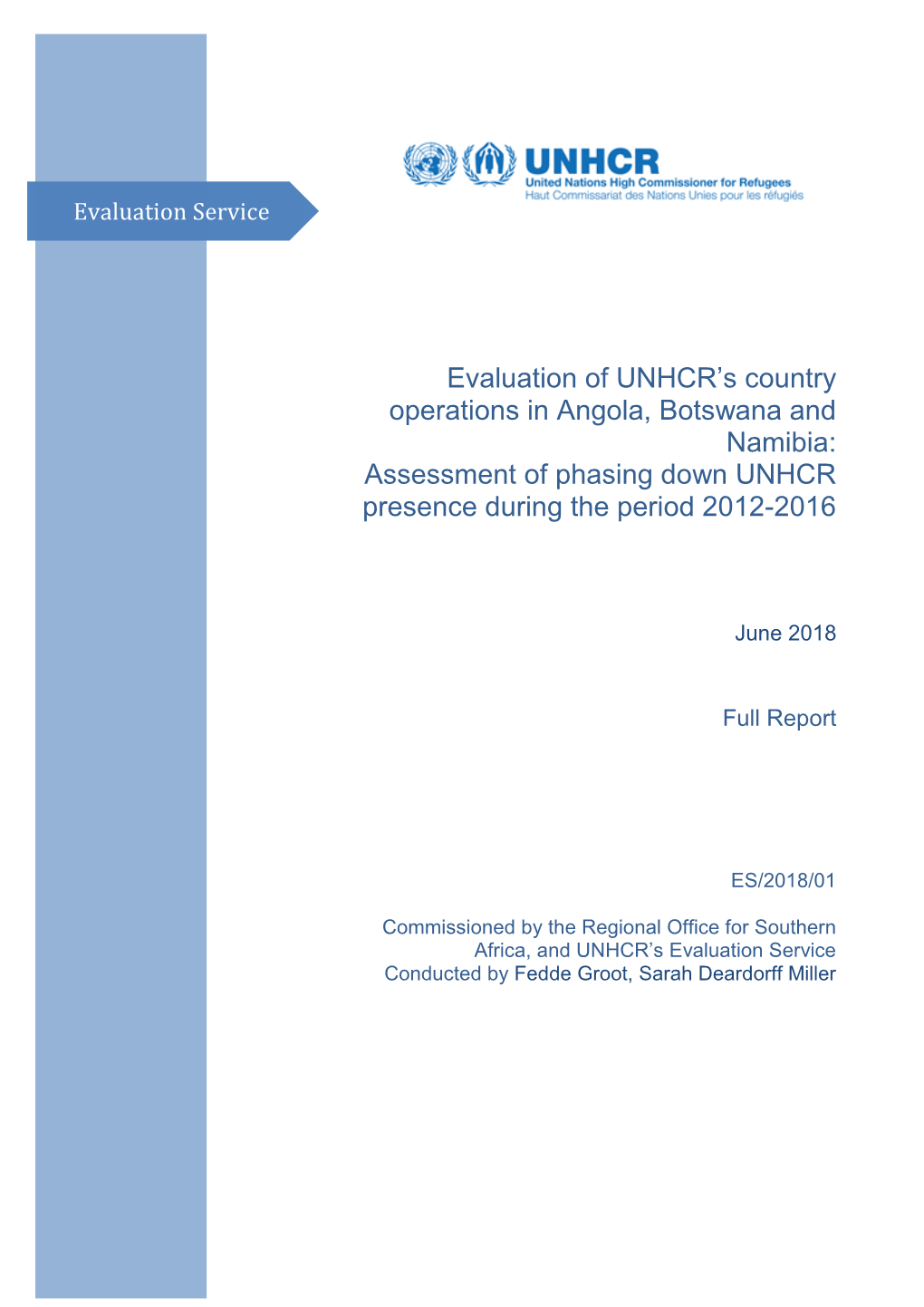 Evaluation of UNHCR's Country Operations in Angola, Botswana