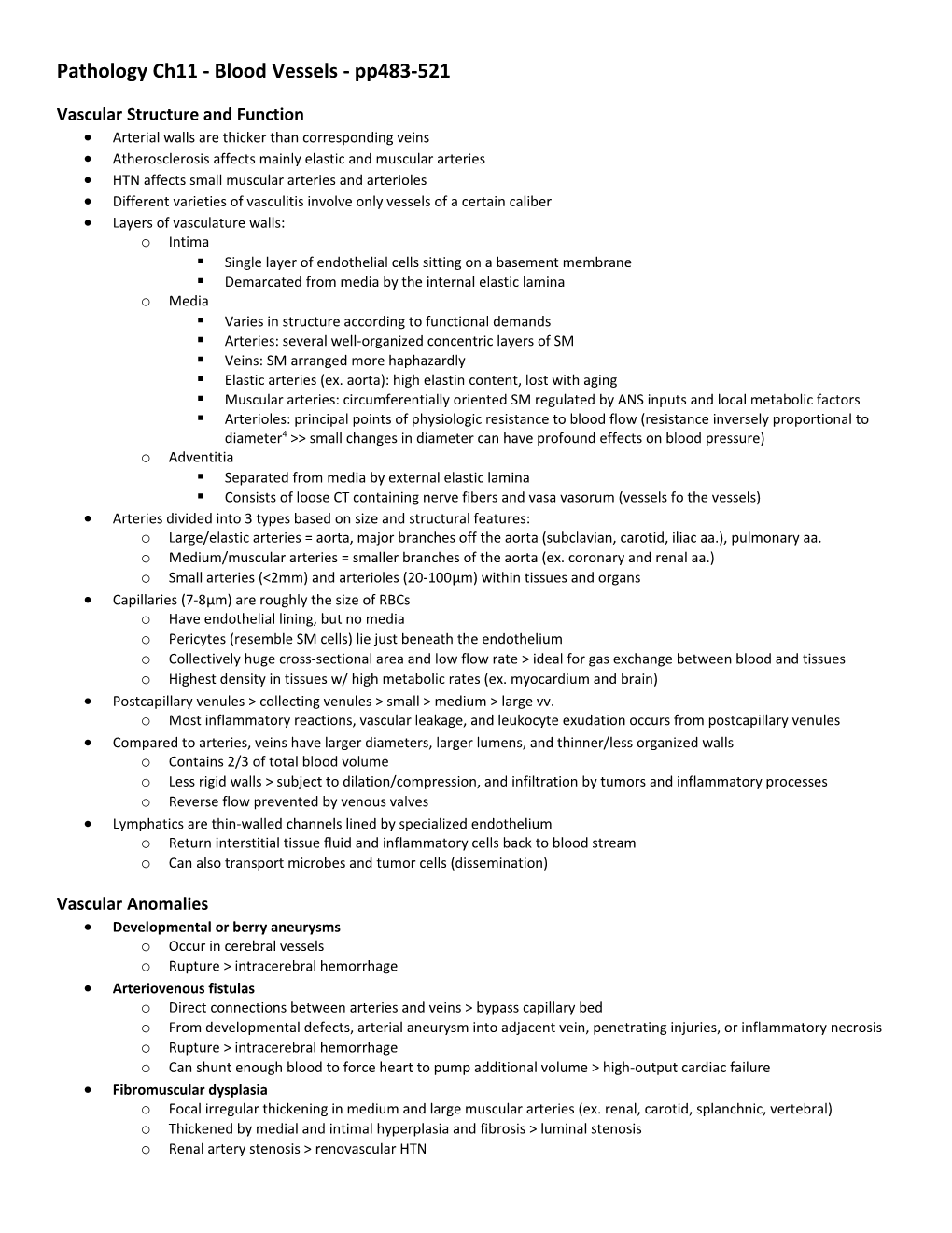 Pathology Ch11 - Blood Vessels - Pp483-521