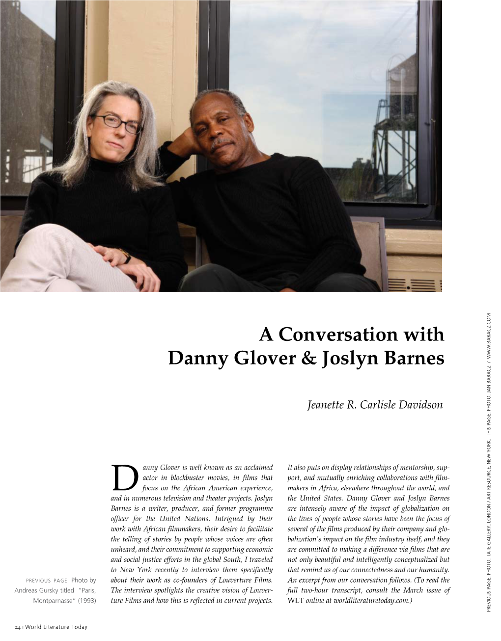 A Conversation with Danny Glover & Joslyn Barnes