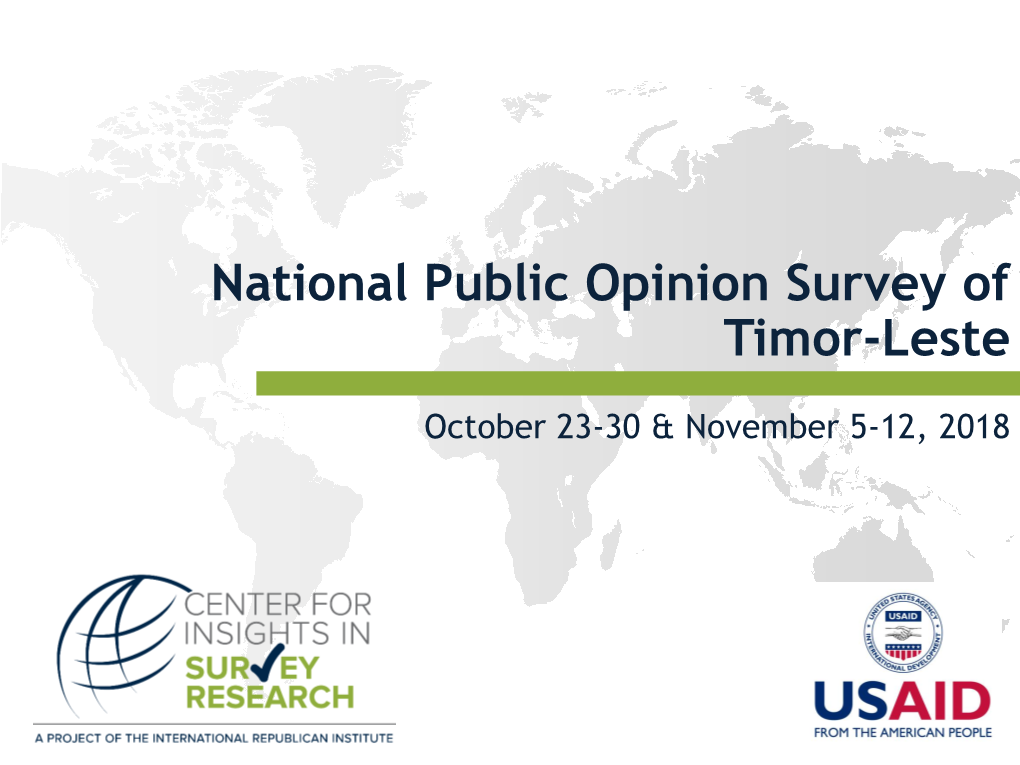 National Public Opinion Survey of Timor-Leste