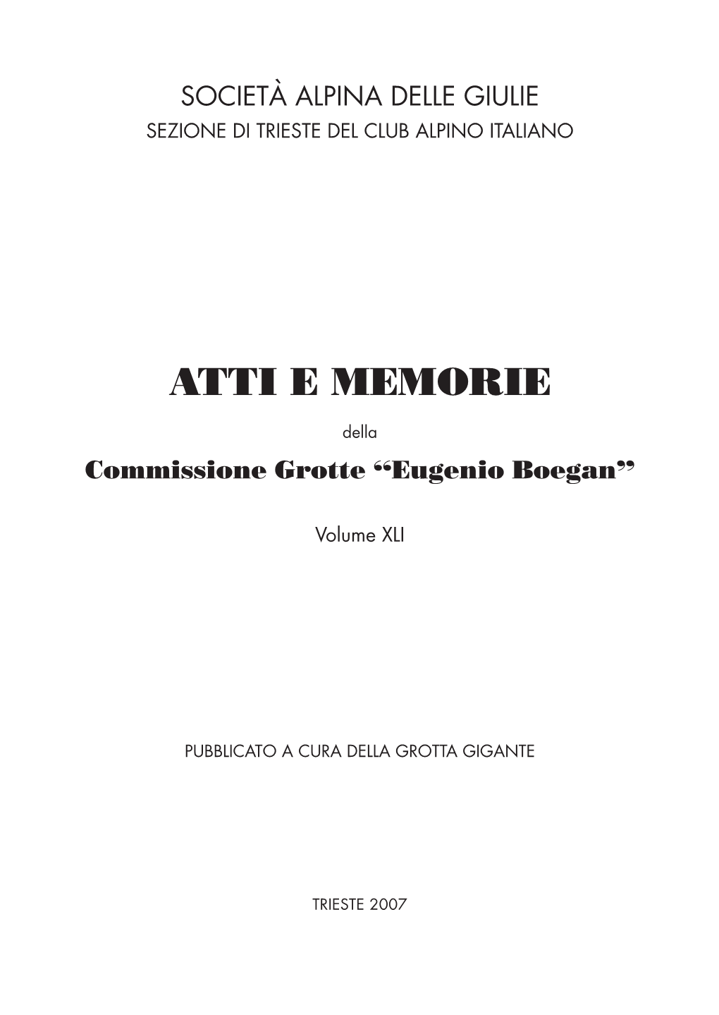 Atti E Memorie