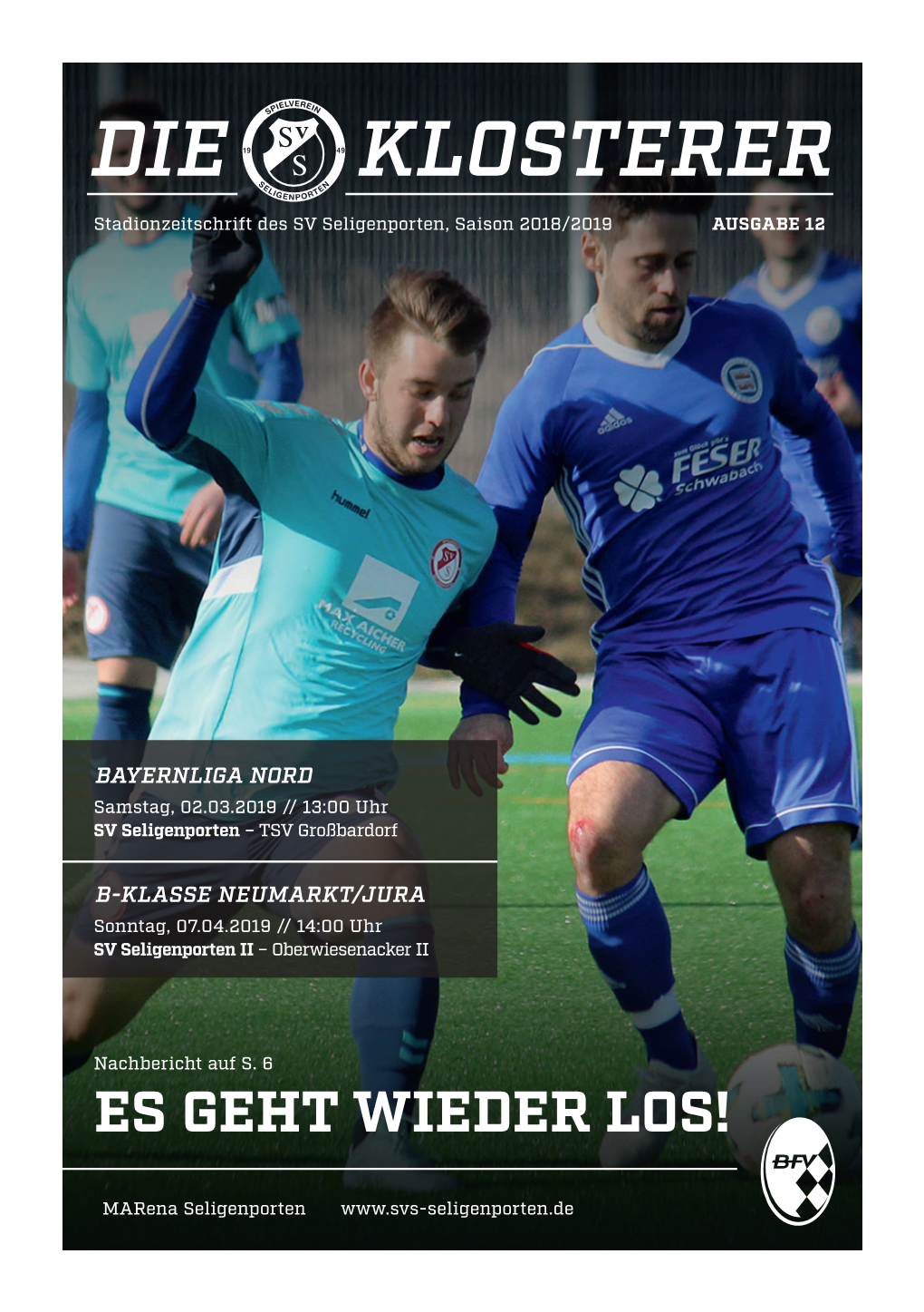 DIE KLOSTERER Stadionzeitschrift Des SV Seligenporten, Saison 2018/2019 AUSGABE 12