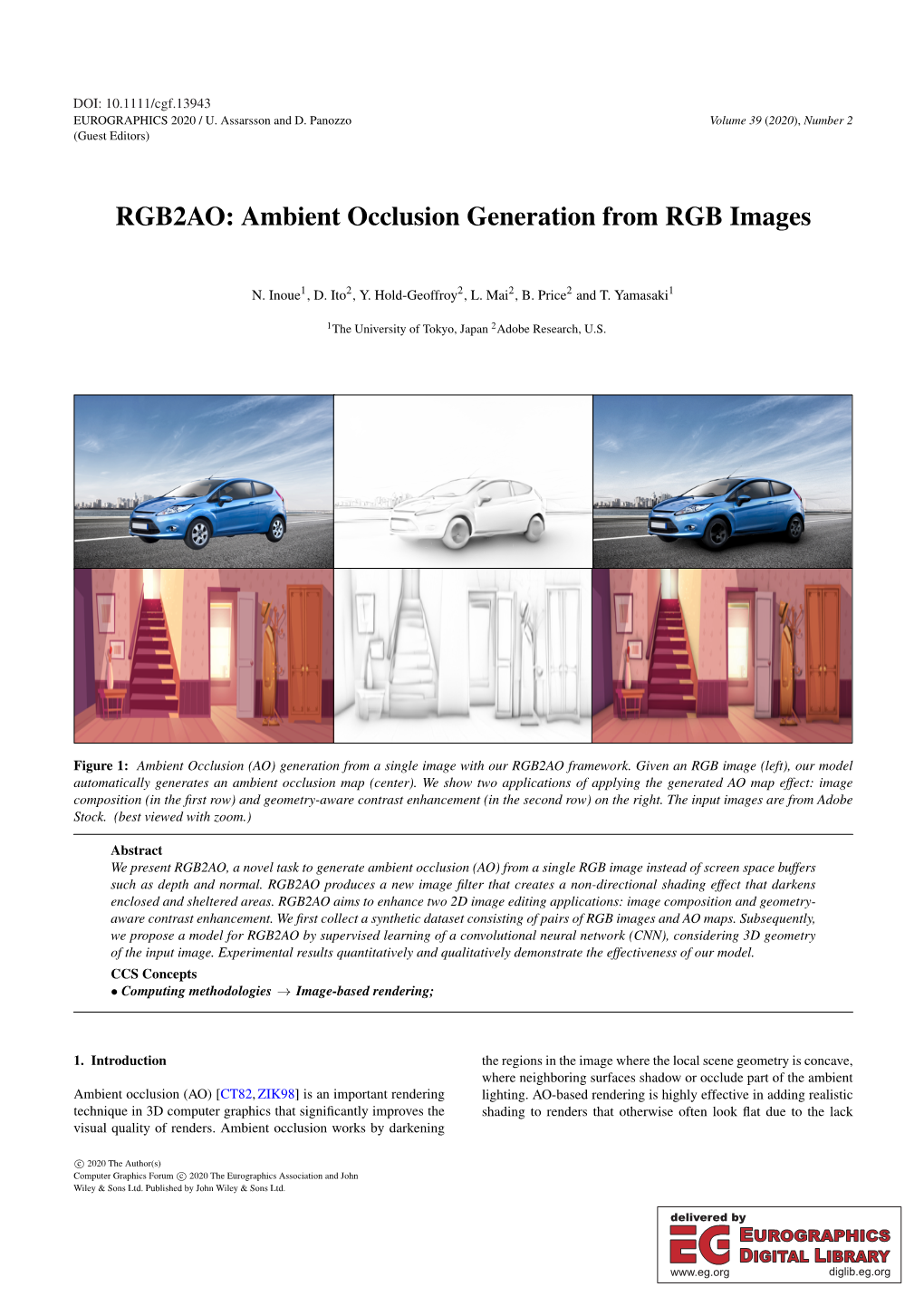 Ambient Occlusion Generation from RGB Images