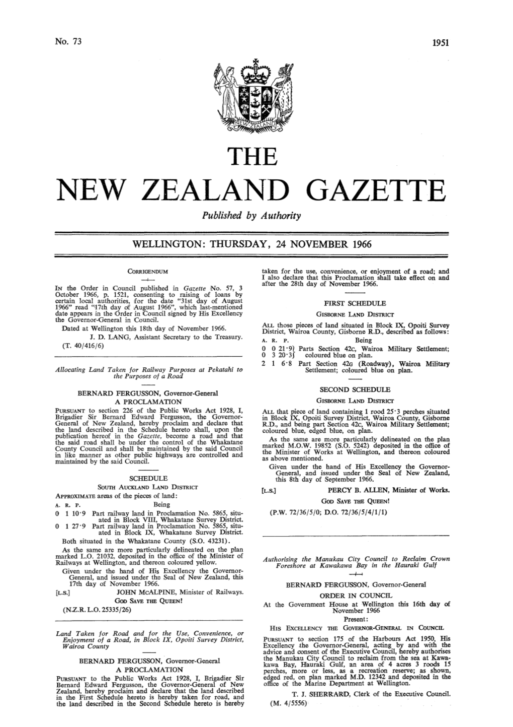 No 73, 24 November 1966, 1951