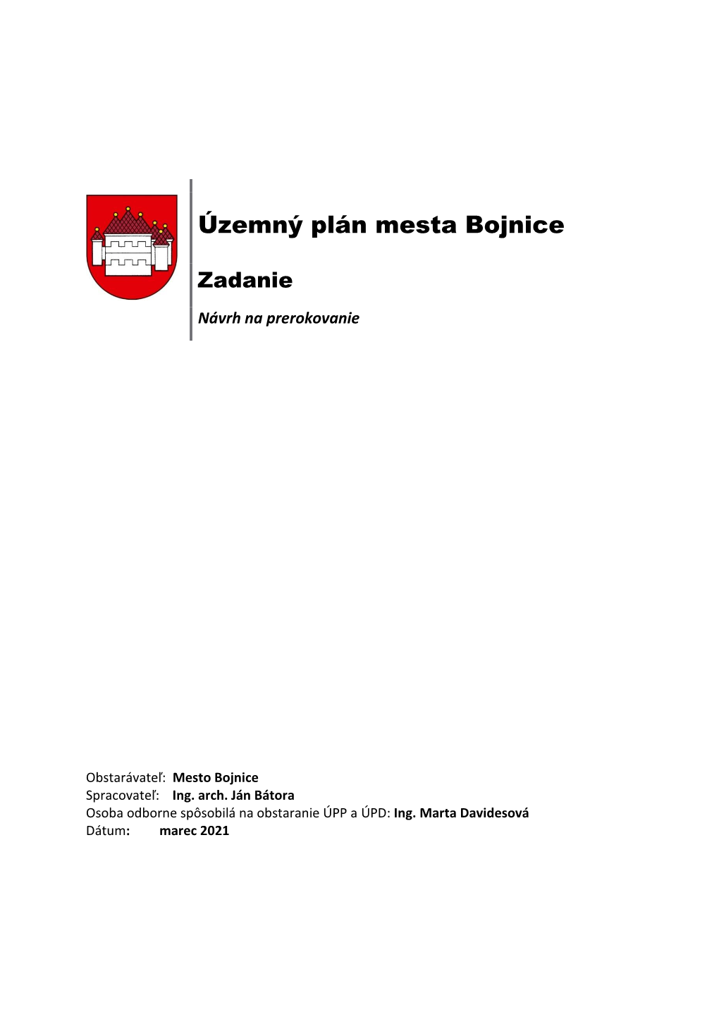 Územný Plán Mesta Bojnice