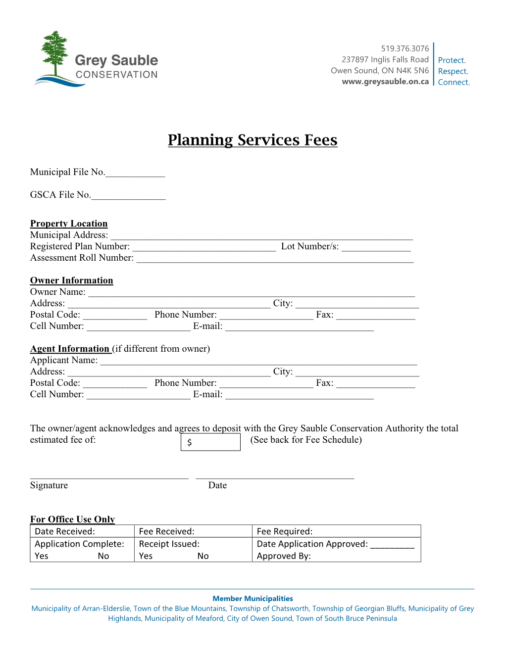 Planning Services Fees