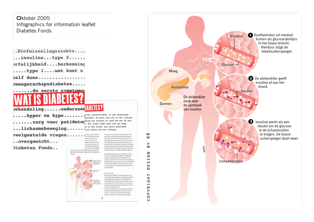 Oktober 2005 Infographics for Information Leaflet Diabetes Fonds Copyright Design by KR July 2007 Infographics for Intermezzo De Volkskrant