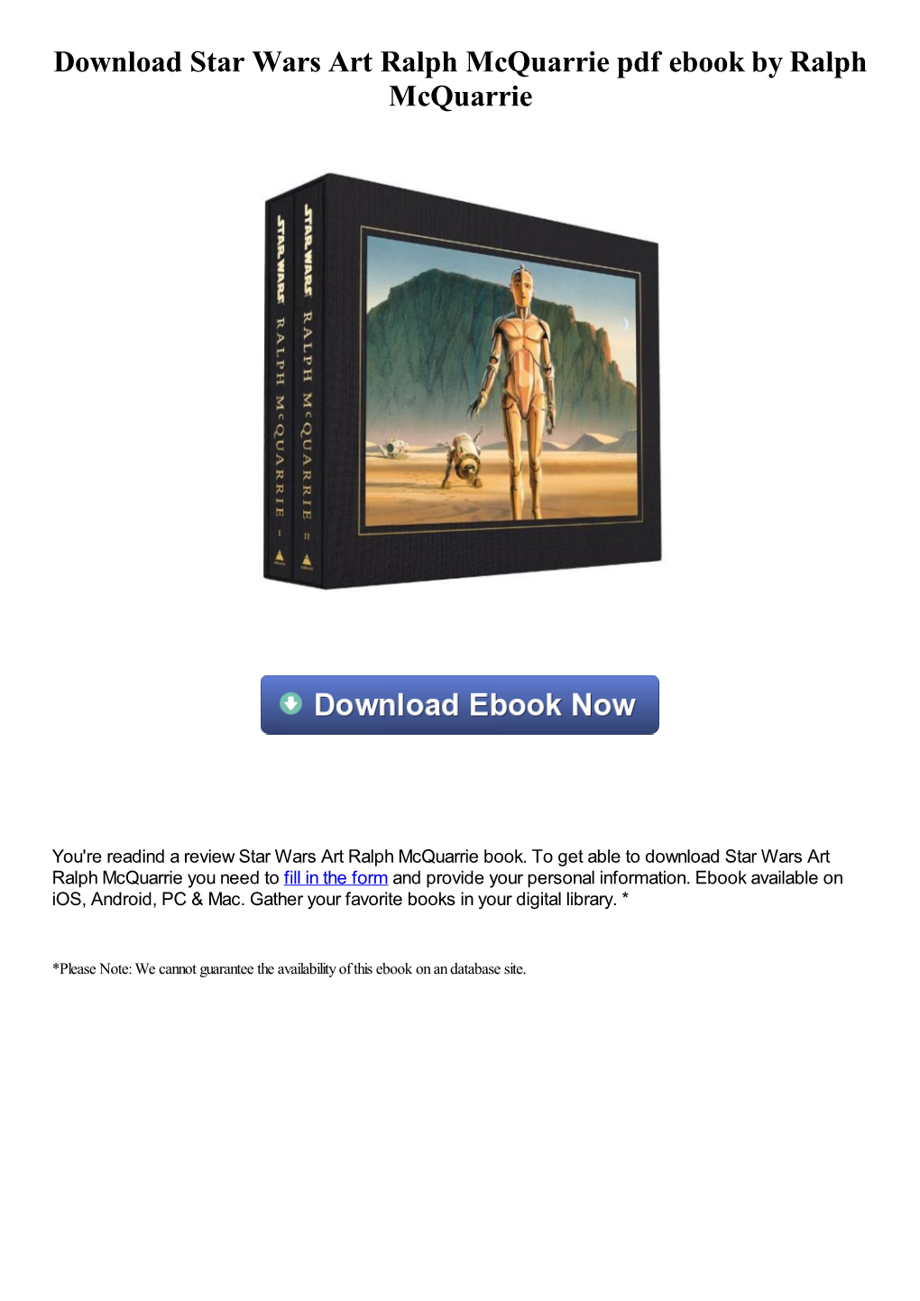 Download Star Wars Art Ralph Mcquarrie Pdf Ebook by Ralph Mcquarrie