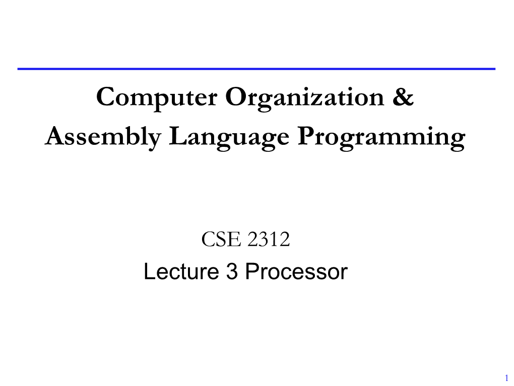 Computer Organization & Assembly Language Programming