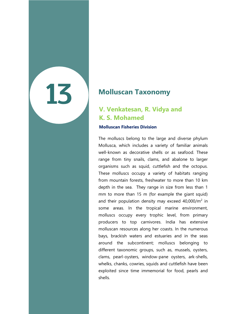 13 Molluscan Taxonomy V