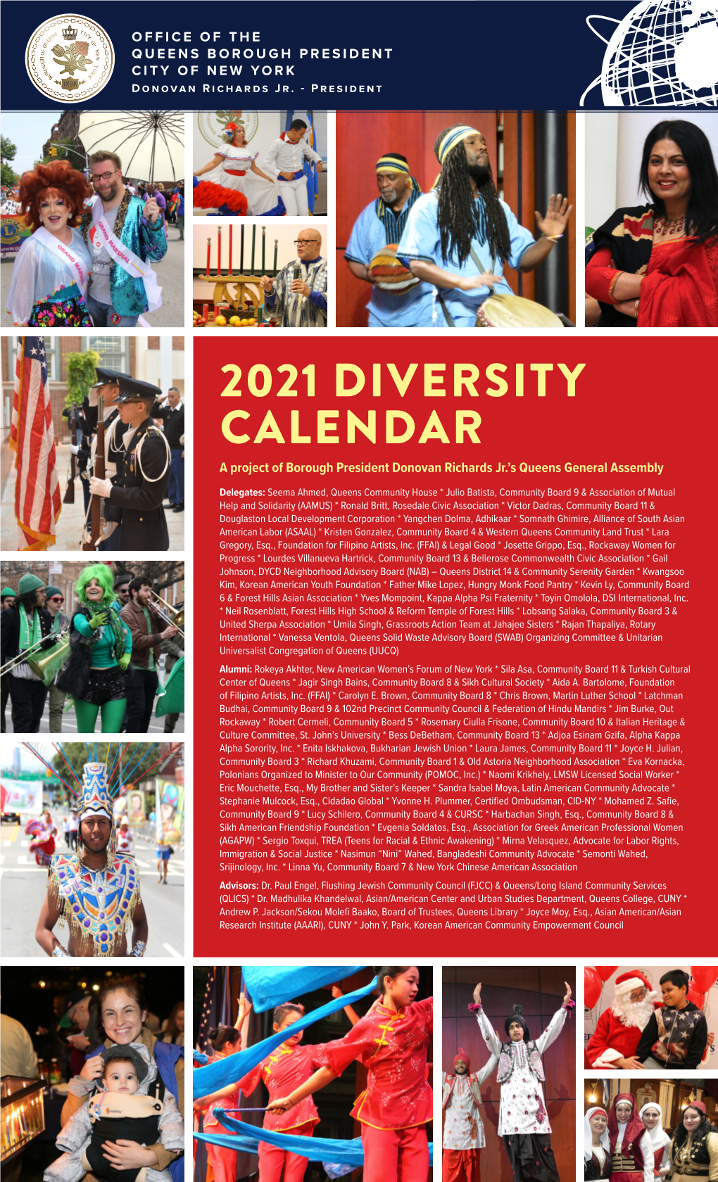 2021 DIVERSITY CALENDAR a Project of Borough President Donovan Richards Jr.’S Queens General Assembly