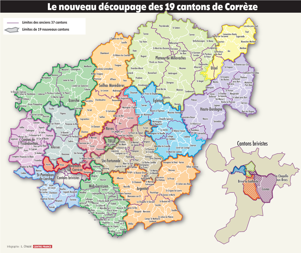 Le Nouveau Découpage Des 19 Cantons De Corrèze
