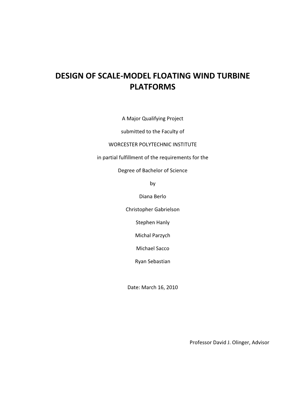 Design of Scale-Model Floating Wind Turbine Platforms