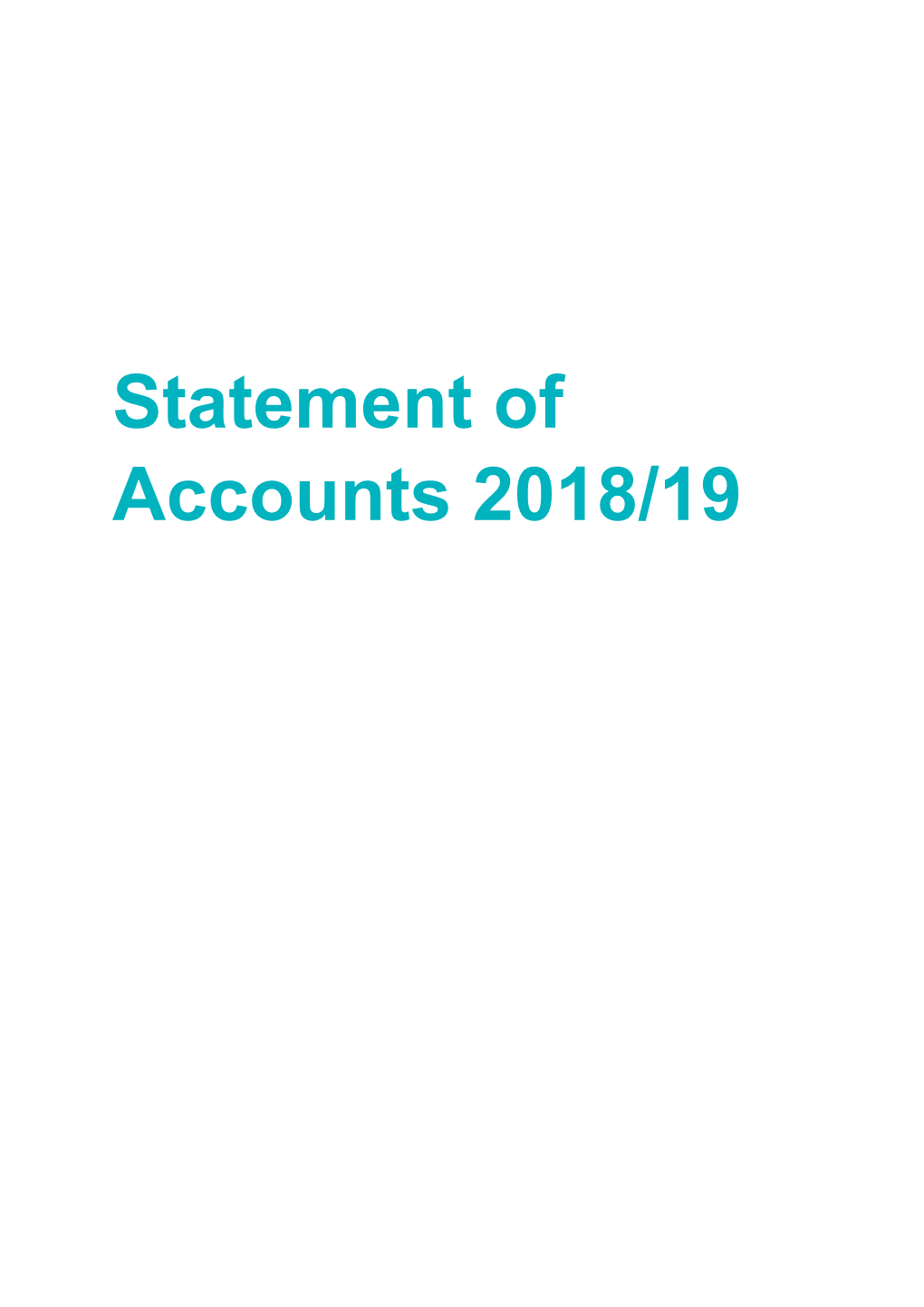 Statement of Accounts 2018/19