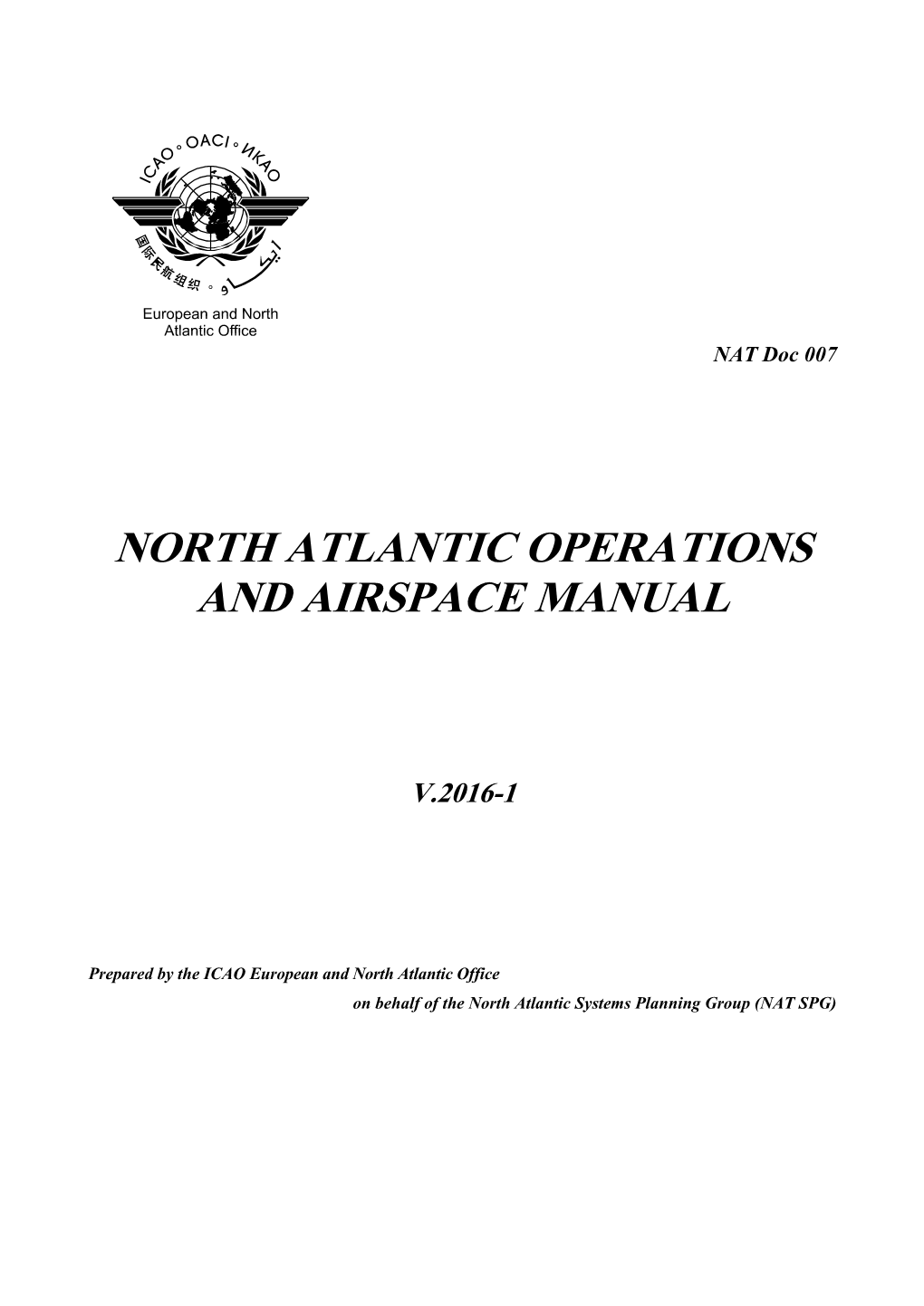 North Atlantic Operations and Airspace Manual