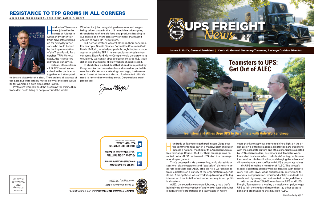 UPS Freight, TEAMSTERS STAND up at UPS FREIGHT to Thas Continued and Expanded Since Last Year