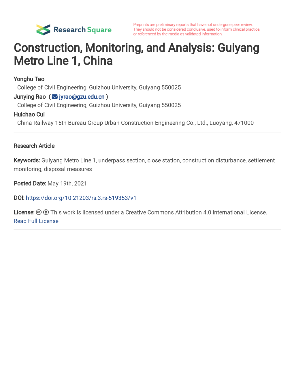 Guiyang Metro Line 1, China