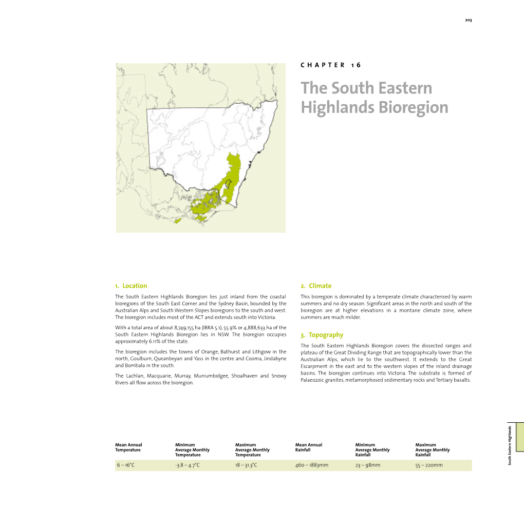 Bioregions of the South East Corner and the Sydney Basin, Bounded by the Summers and No Dry Season