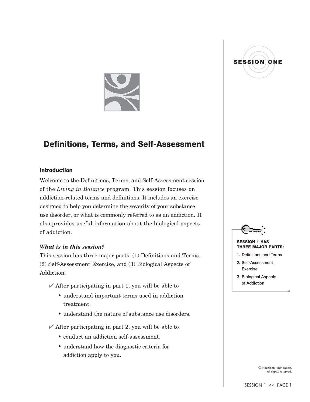 Session 1 Definitions, Terms, and Self-Assessment