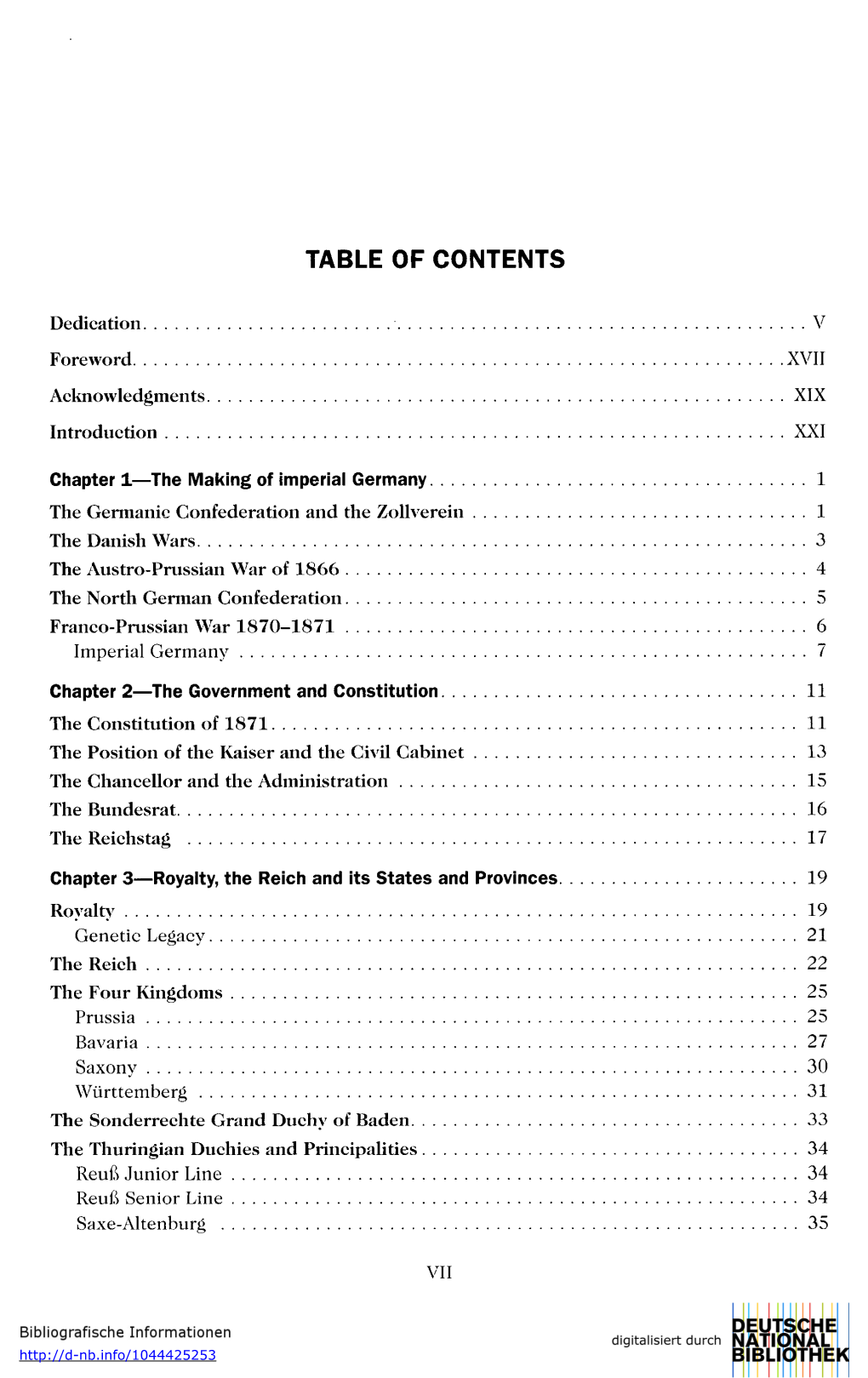 Table of Contents