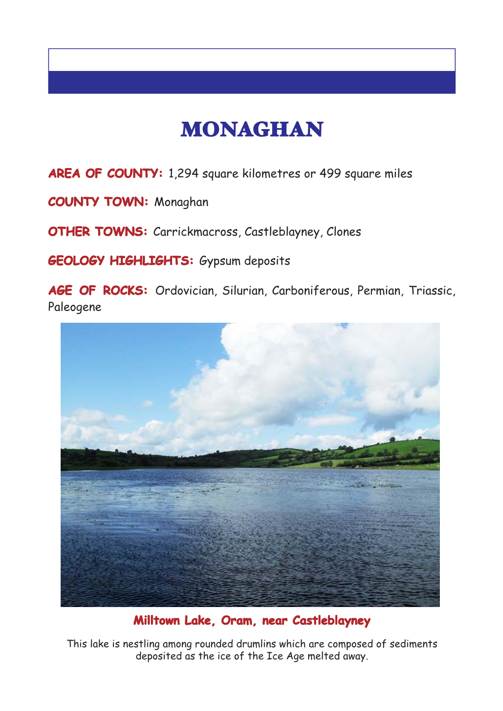 Monaghan: COUNTY GEOLOGY of IRELAND 1