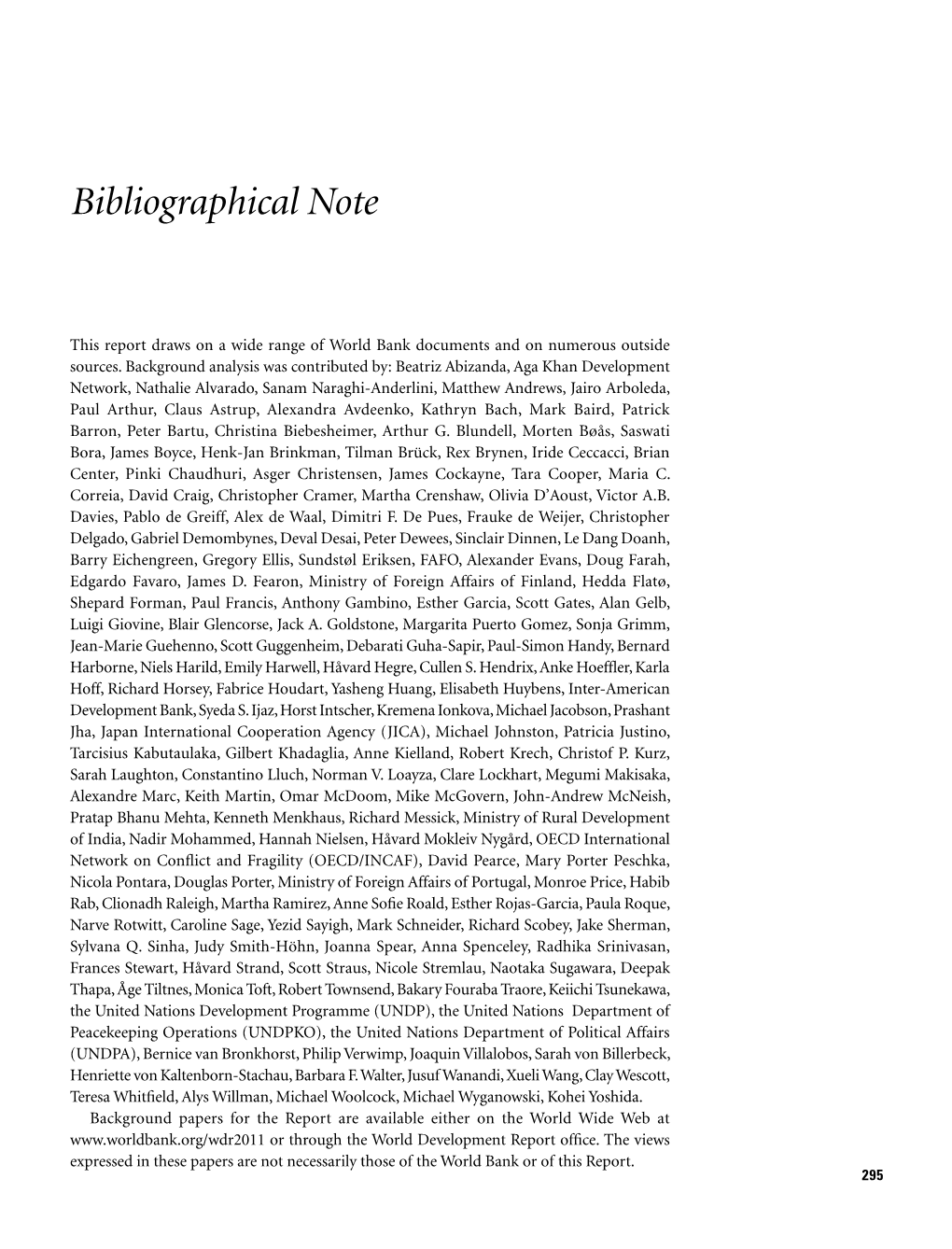 Bibliographical Note