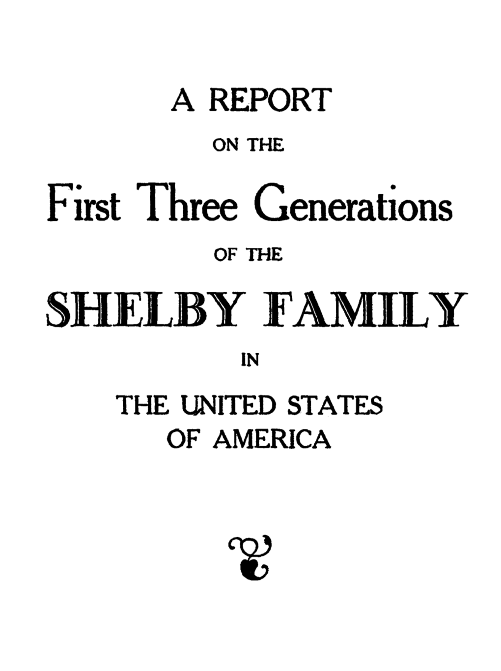 Shelby Family in the United States of America