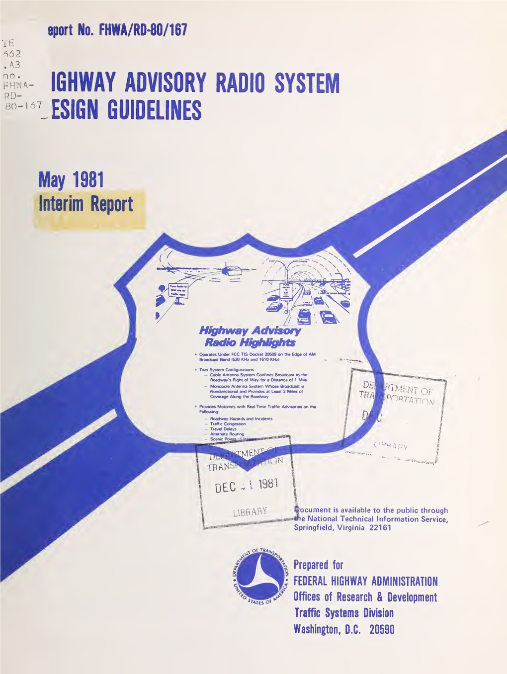 Highway Advisory Radio System Design Guidelines May 1981 6