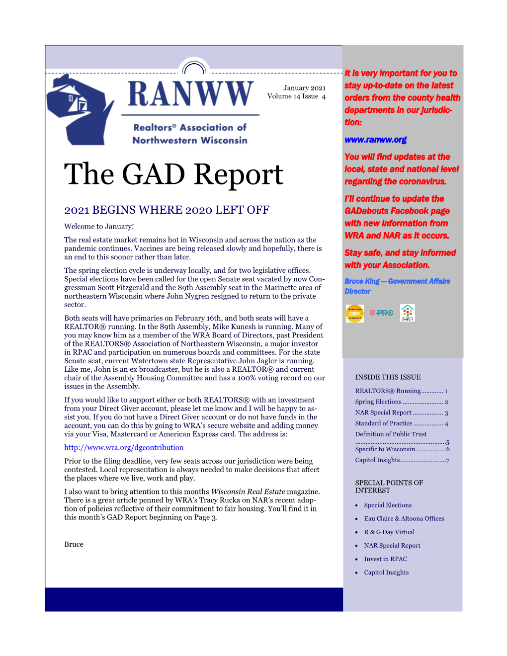 January 2021 GAD Report