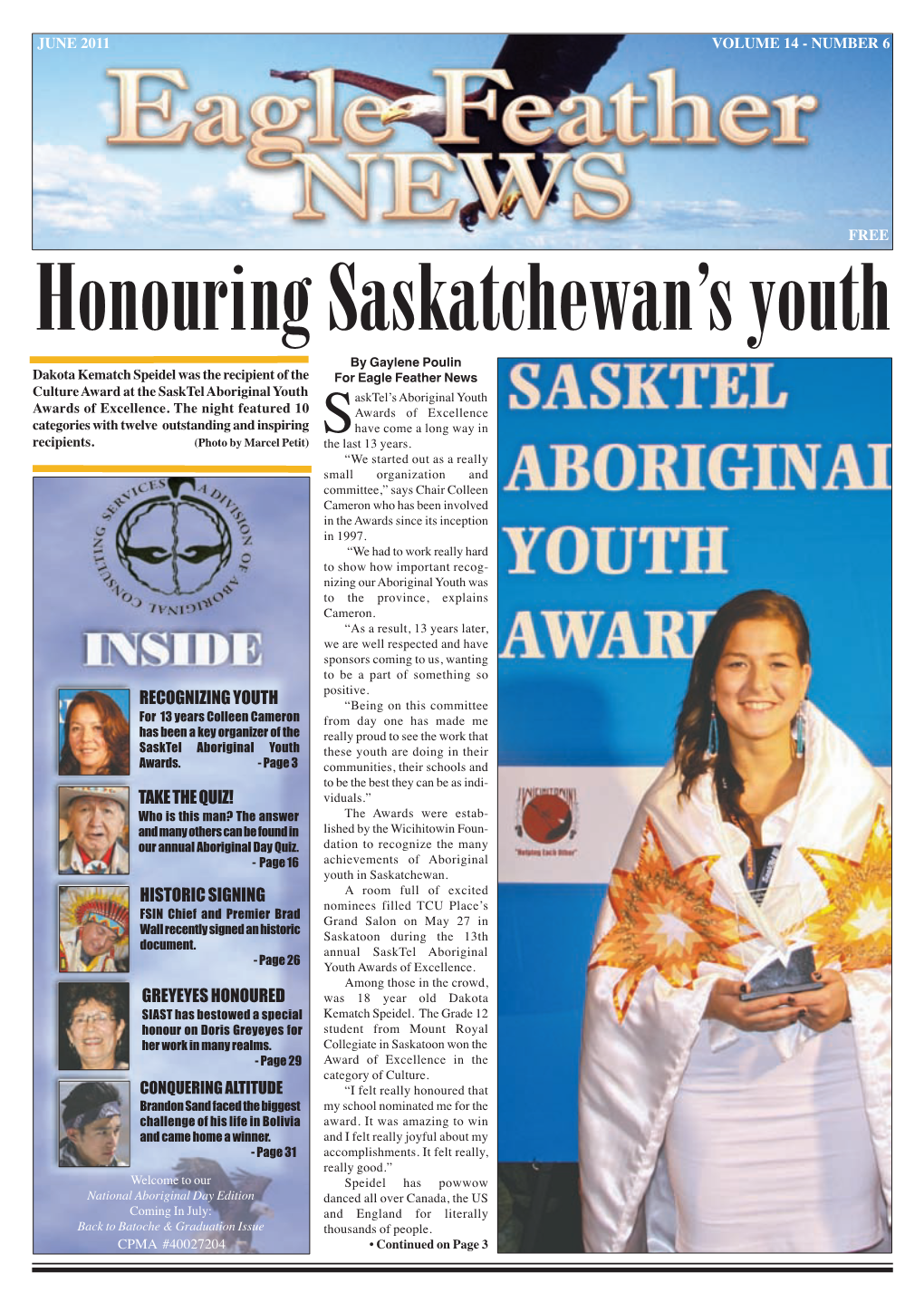 Honouring Saskatchewan's Youth