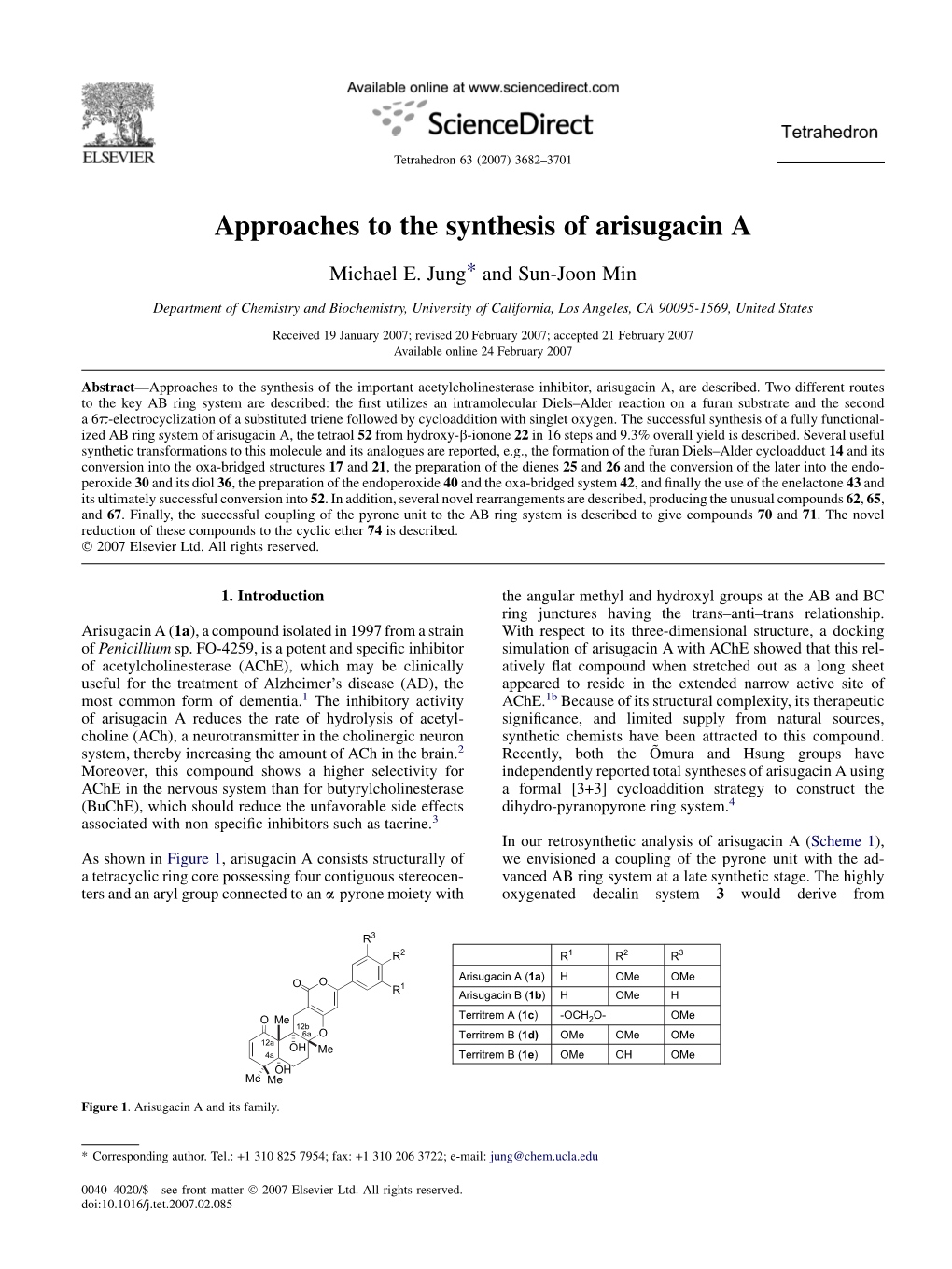 Approaches to the Synthesis of Arisugacin A