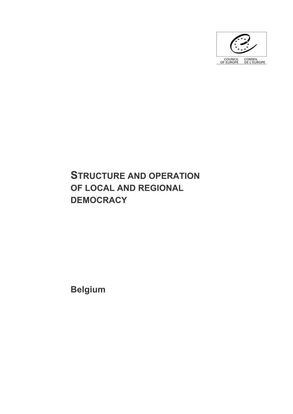 Structure and Operation of Local and Regional Democracy