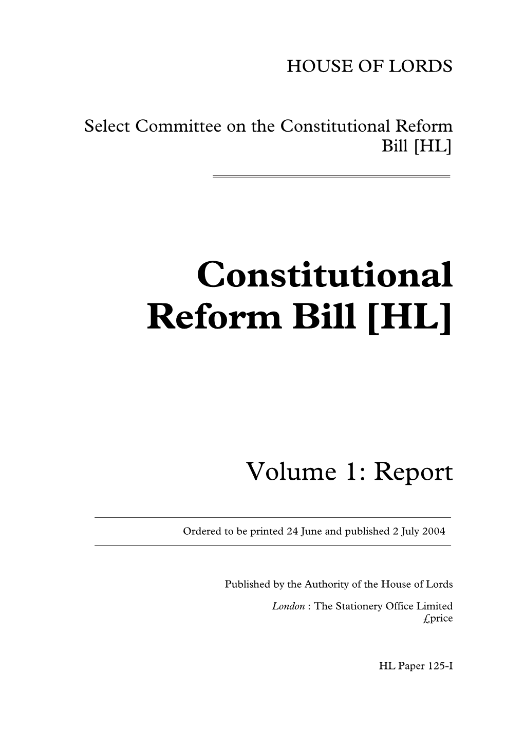 Constitutional Reform Bill [HL]