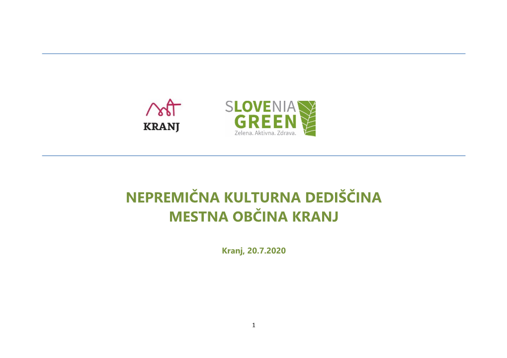 Nepremična Kulturna Dediščina Mestna Občina Kranj