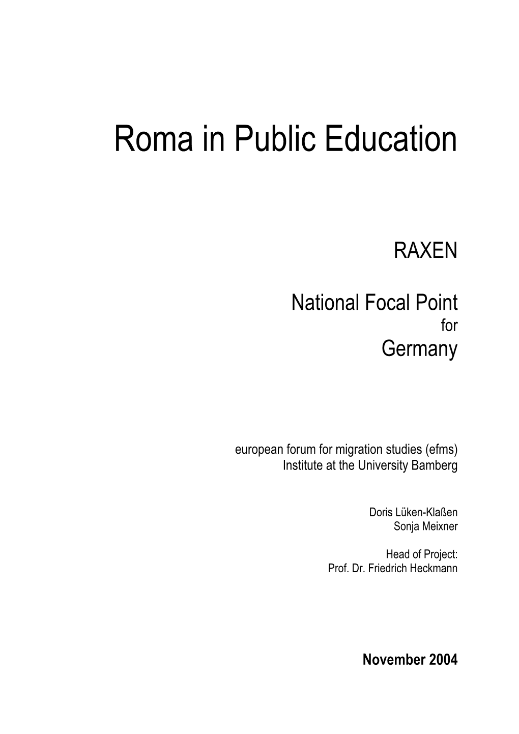 Roma in Public Education