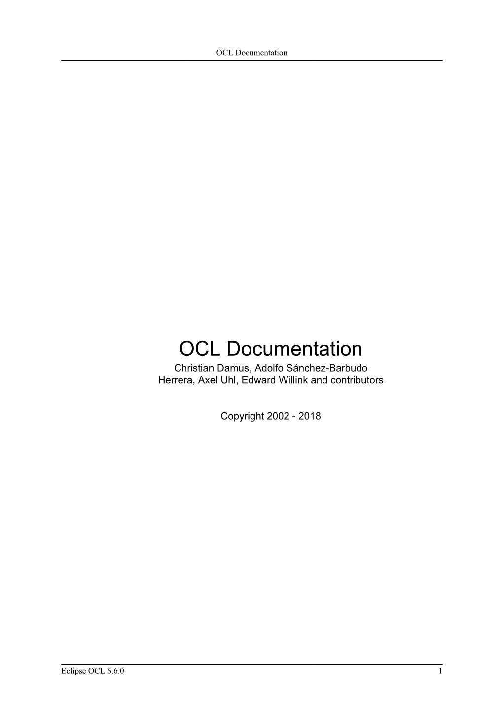 OCL Documentation