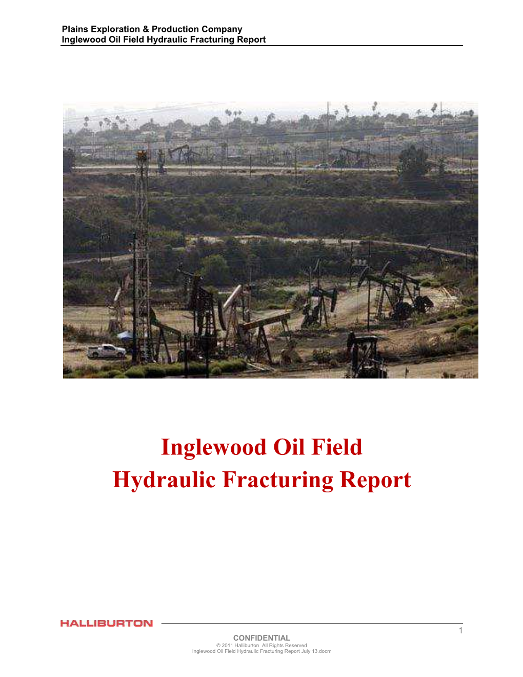 Inglewood Oil Field Hydraulic Fracturing Report