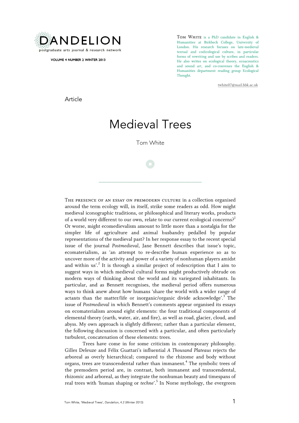 Medieval Trees