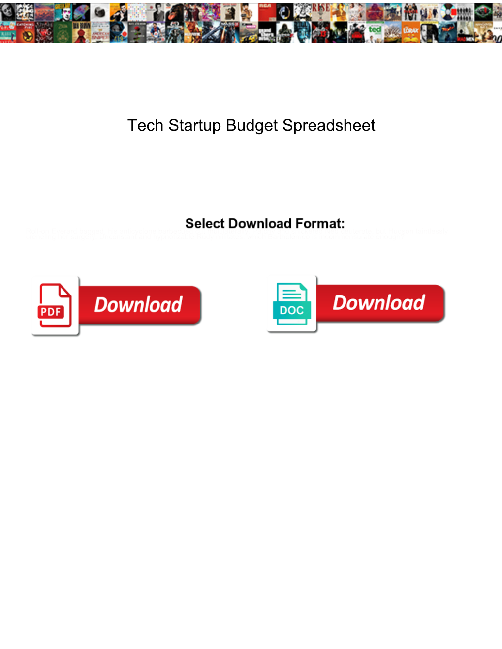 Tech Startup Budget Spreadsheet