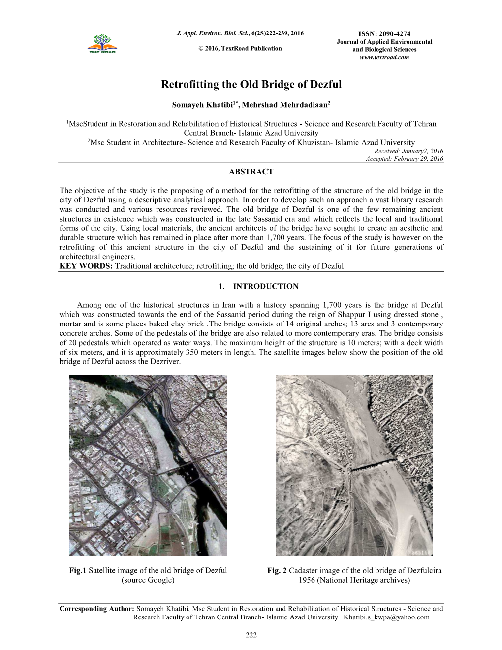 Retrofitting the Old Bridge of Dezful