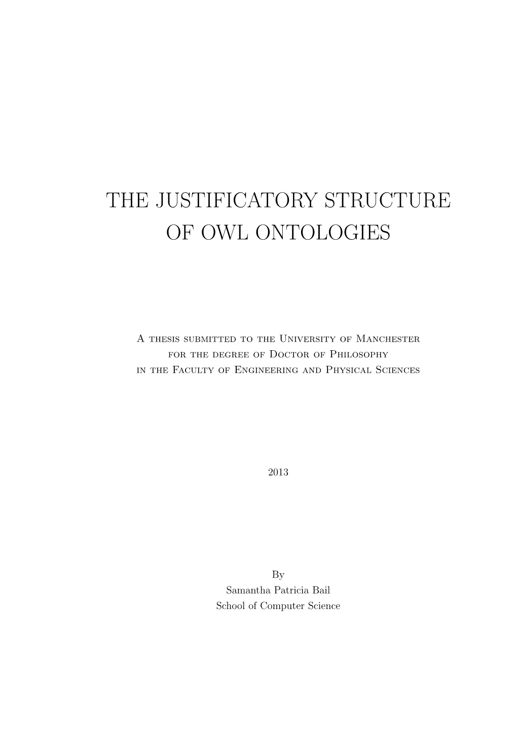 The Justificatory Structure of Owl Ontologies