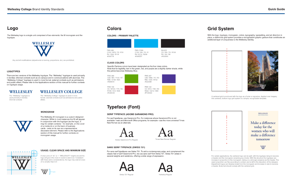 Wellesley College Brand Identity Standards Quick Guide