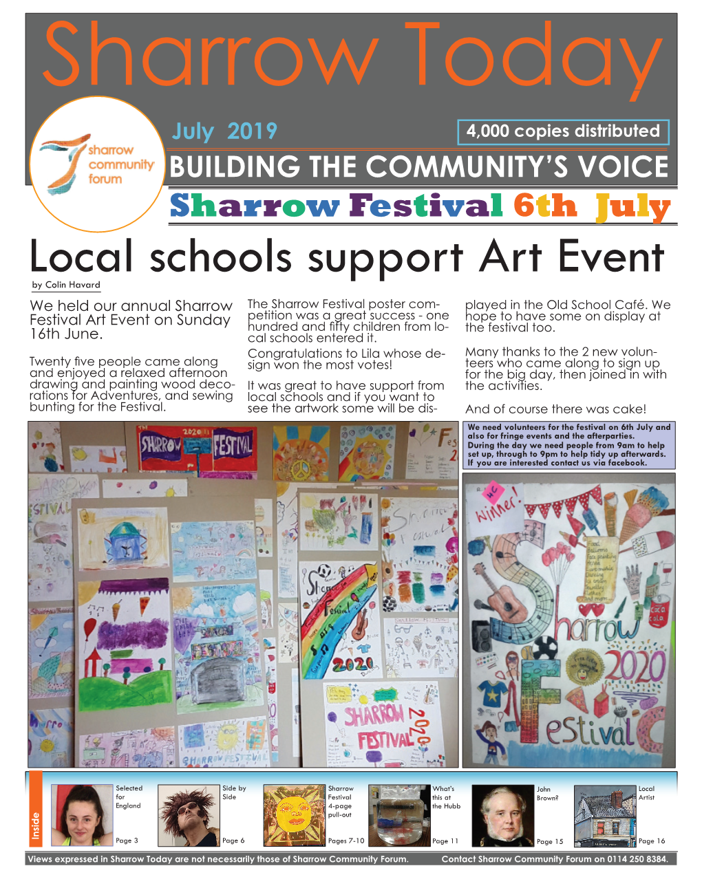 Local Schools Support Art Event by Colin Havard We Held Our Annual Sharrow the Sharrow Festival Poster Com- Played in the Old School Café