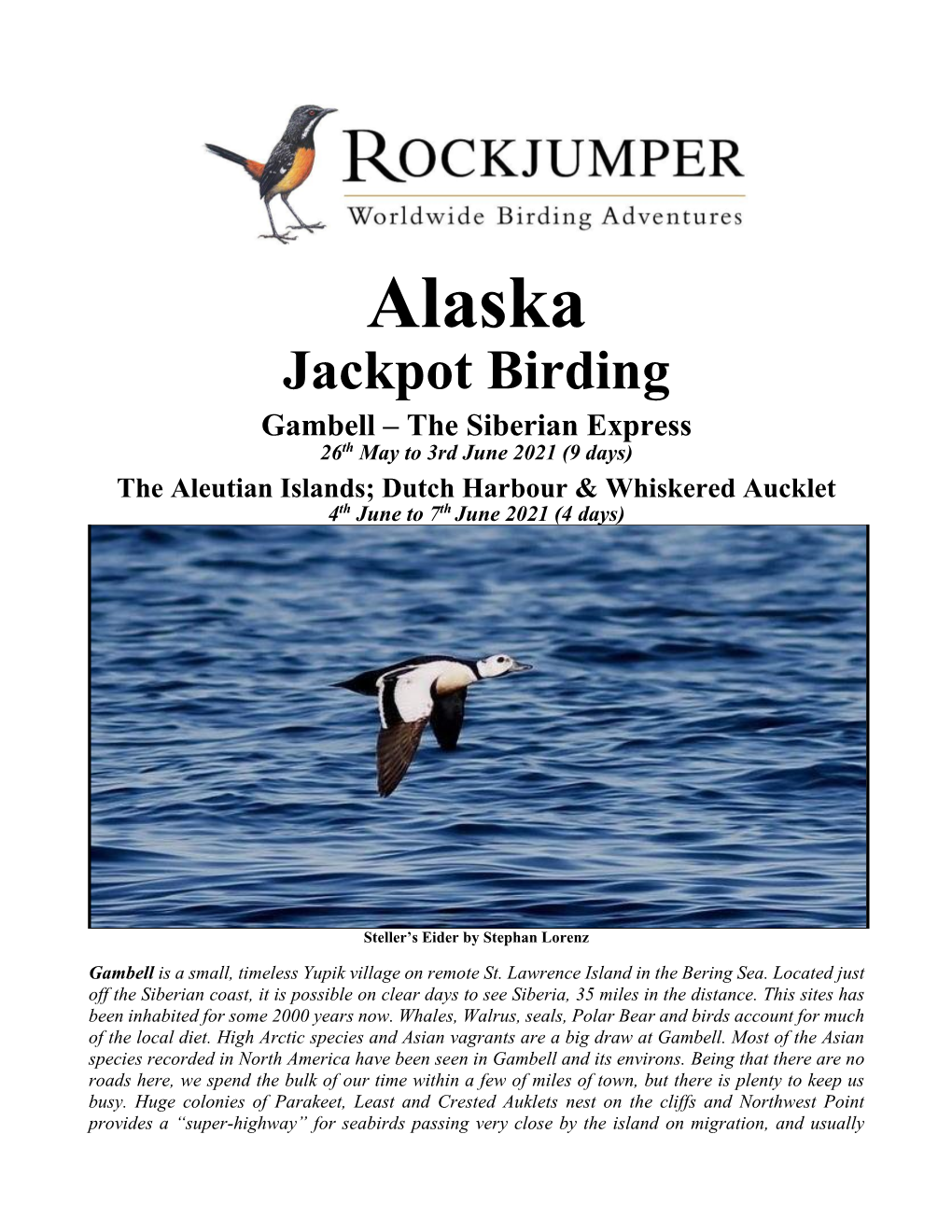 Alaska Jackpot Birding