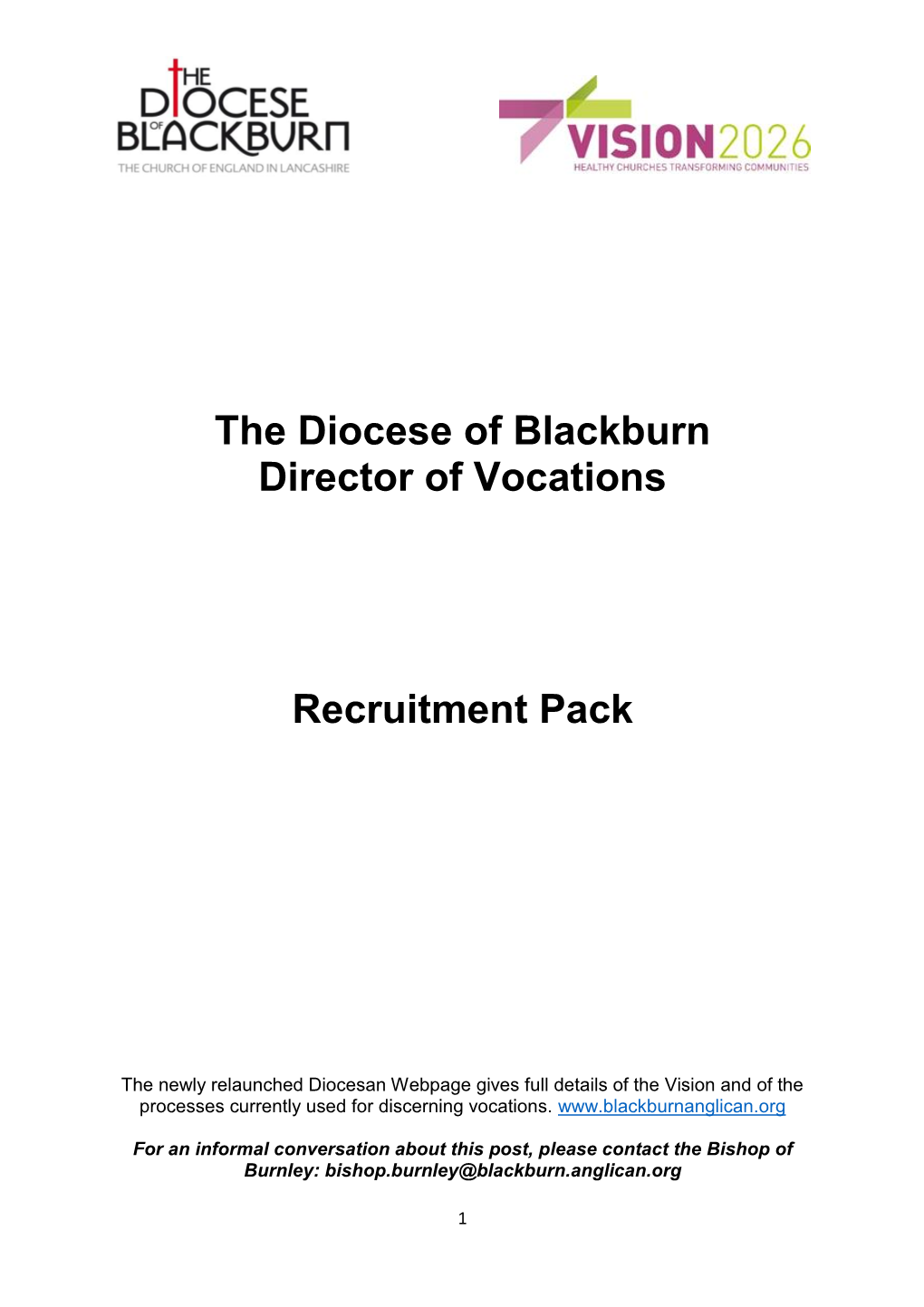 The Diocese of Blackburn Director of Vocations Recruitment Pack